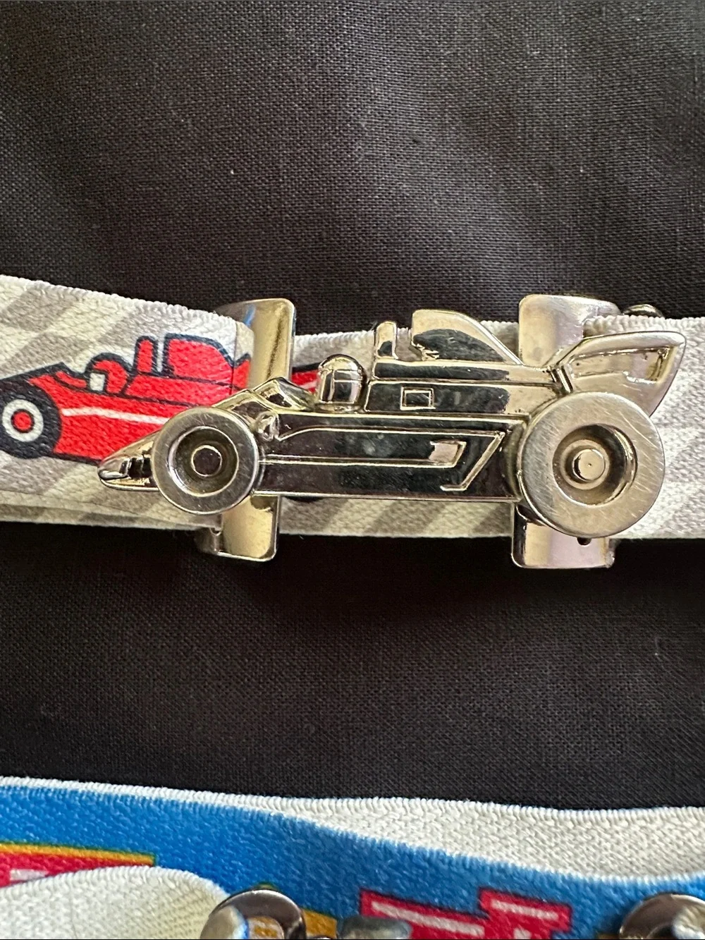 Toddler train and race car belts. Fully adjustable!  absolutely adorable.